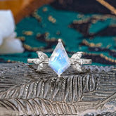 Minimalist Luxe 4-Prong Kite-Cut Moonstone Engagement Ring